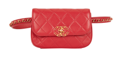 19 Waist Bag, Lambskin, Red, 28585641 (2019), E/DB, 3*